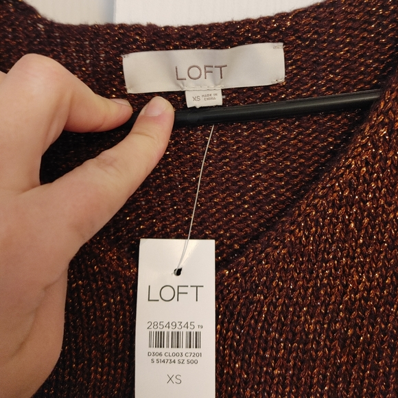 NWT! NEVER WORN! Loft metallic Brown Sweater - Picture 3 of 6